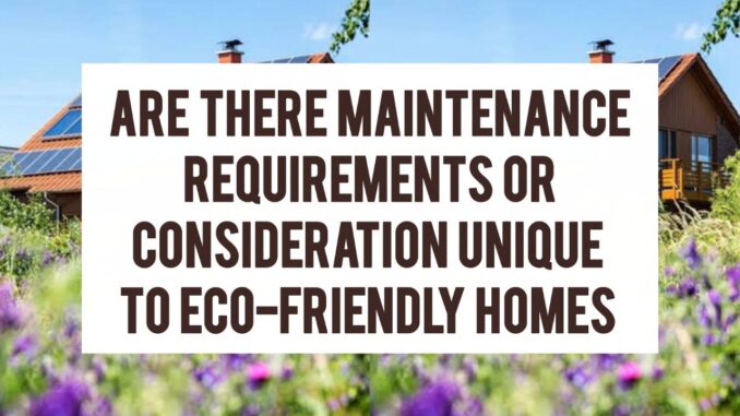 Are There Maintenance Requirements Or Considerations Unique To Eco-Friendly Homes