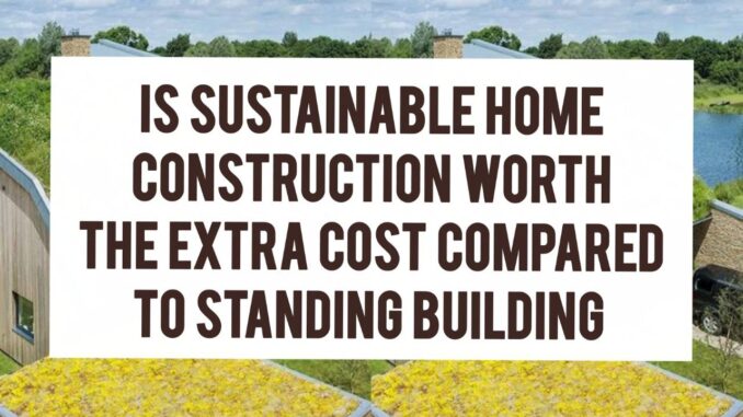 Is Sustainable Home Construction Worth The Extra Cost Compared To Standard Building