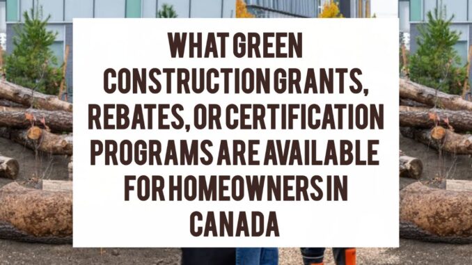 What Green Construction Grants, Rebates, Or Certification Programs Are Available For Homeowners In Canada What Green Construction Grants, Rebates, Or Certification Programs Are Available For Homeowners In Canada